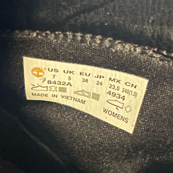 Like New Timberland Glancy 3” Womens 8432A001 Black Nubuck Heel Boots Shoes SZ-7 - Picture 6 of 6